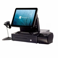 good quality commercial 15 inch touch pos system restaurant equipment casher register caisse enregistreuse all in one pos pc