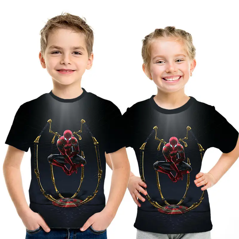 New 2019 children t shirts movie spider-man hero's exped Print Kids Baby Boy Tops Short Sleeve T-Shirt Summer Tee free shipping | Мать и