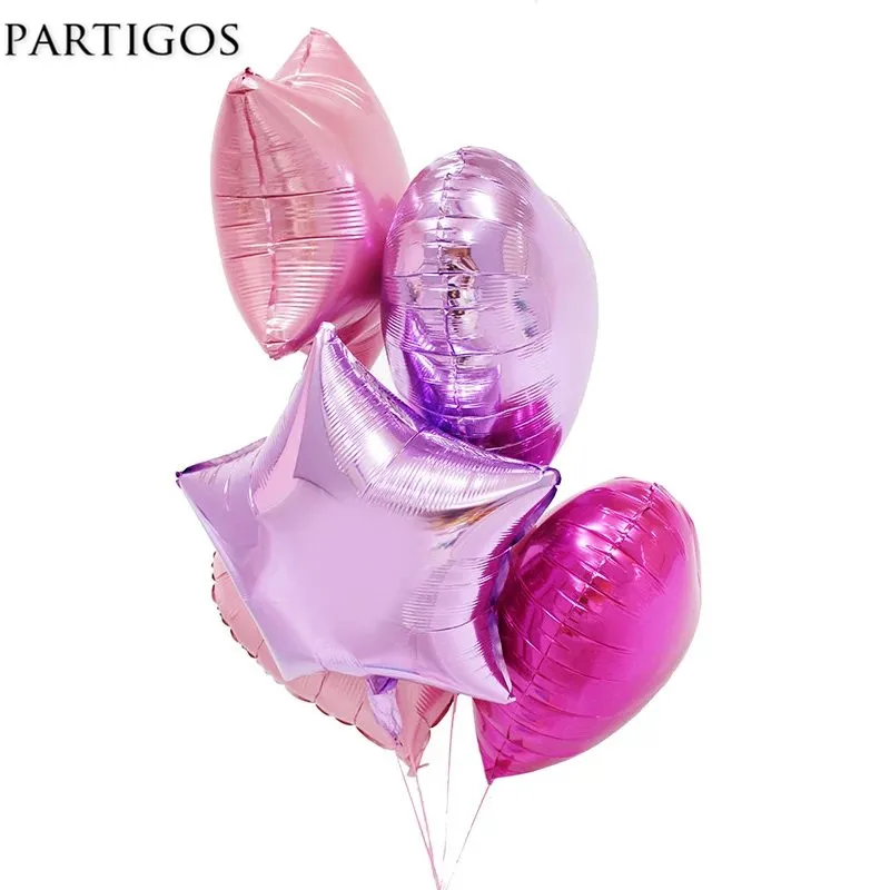10 шт./лот 18-дюймовые жемчужные розовые сердца фольгированные гелиевые шары