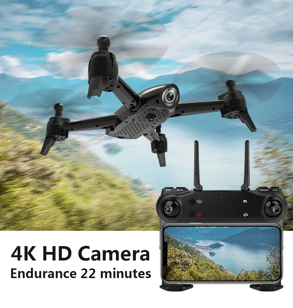 Дрон Радиоуправляемый SG106 Wi Fi FPV с двойной камерой 720P или 1080P 4K HD и оптическим
