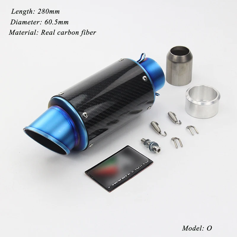 Мотоцикл Универсальный выхлопных Системы трубы без дБ убийца Slip 38-60,5 мм выхлопная труба для Kawasaki Ninja 350 ZX6R Yamaha R6 K6 78
