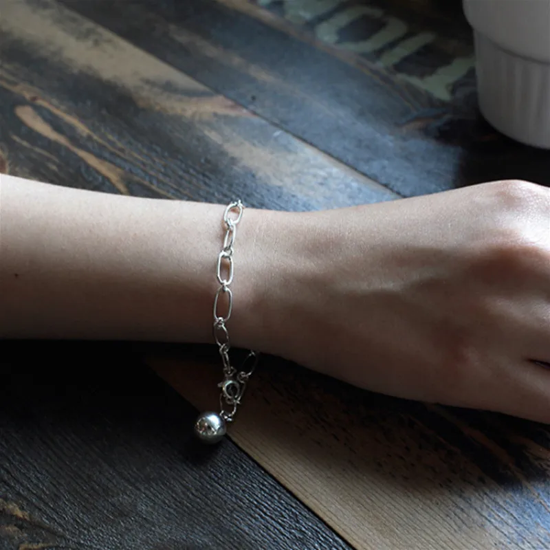 Женский браслет из серебра 925 пробы с бусинами|Гибкие и жесткие браслеты| |