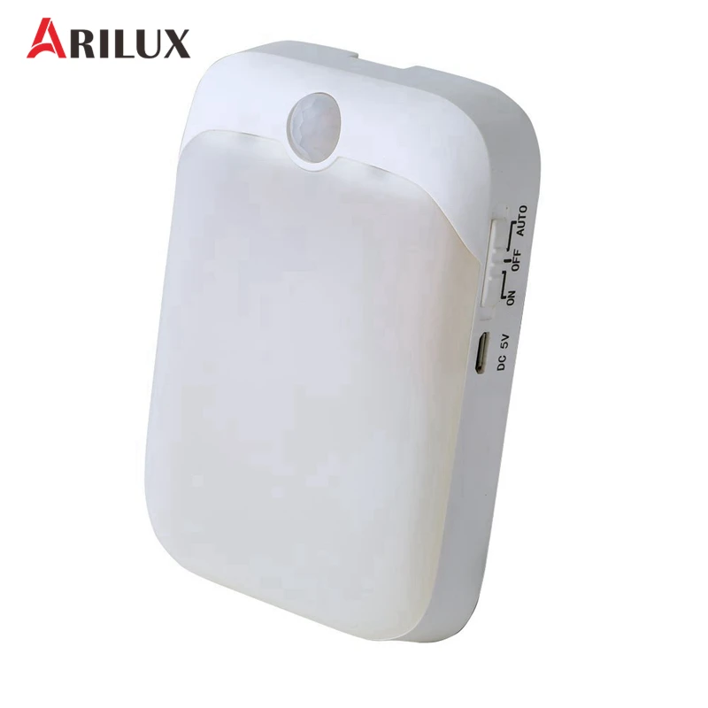 Ночник ARILUX светильник с датчиком движения 5 в пост. Тока 6 светодиодный USB