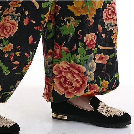 Распродажа женские штаны новые повседневные шаровары с высокой талией льняные