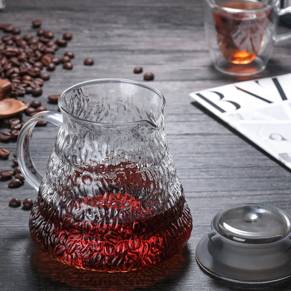 Eco coffee Новое поступление термостойкий стеклянный V60 сервер диапазона 360/580/780 мл