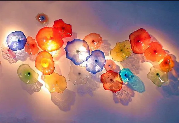 Modern Murano Flower Wall Art Plates Elegant Colorful for Home Decoration | Освещение