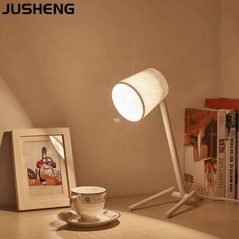 JUSHENG Nordic Mini Table Lamp Modern Style Restaurant Decoration Bedroom Art Decor Desk lamp Lighting Fixtures indoor | Лампы и