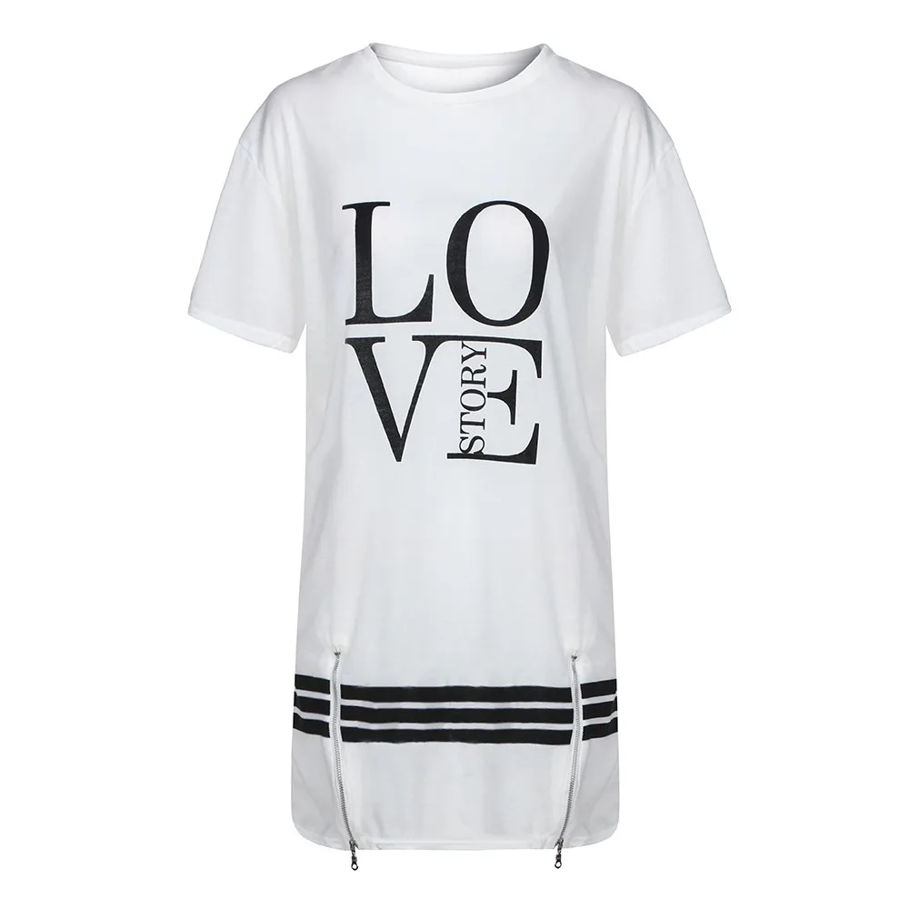 Свободное Повседневное платье на молнии с надписью LOVE модное уличное вечернее