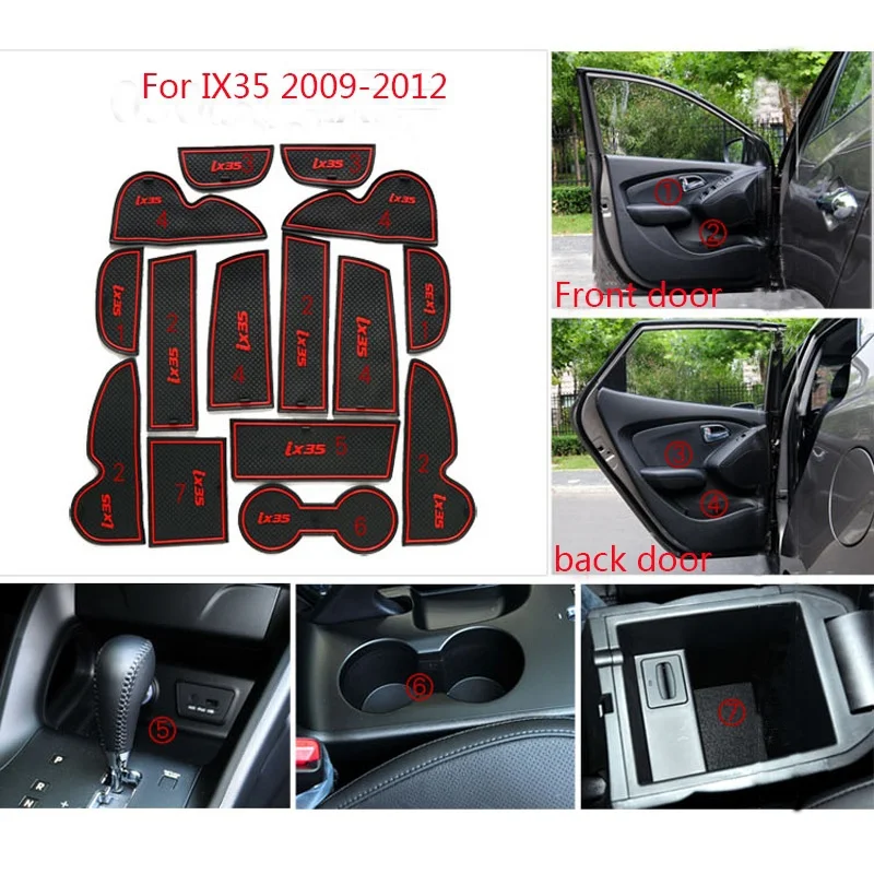 15 шт. резиновые накладки на автомобильные стаканы для Hyundai IX35 2009-2012 |