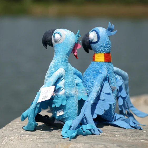 Orignal 100% 28 см Rio 2 шт. плюшевые игрушки синий и драгоценный камень попугай птица