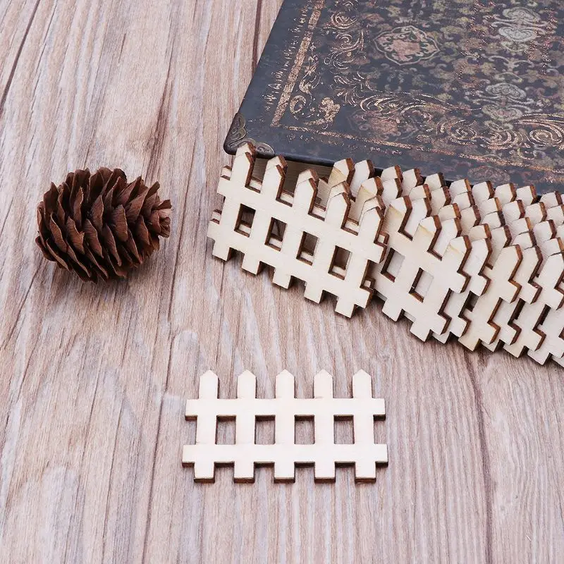 25 шт деревянный забор в форме ломтиков висит орнамент DIY искусство ремесла