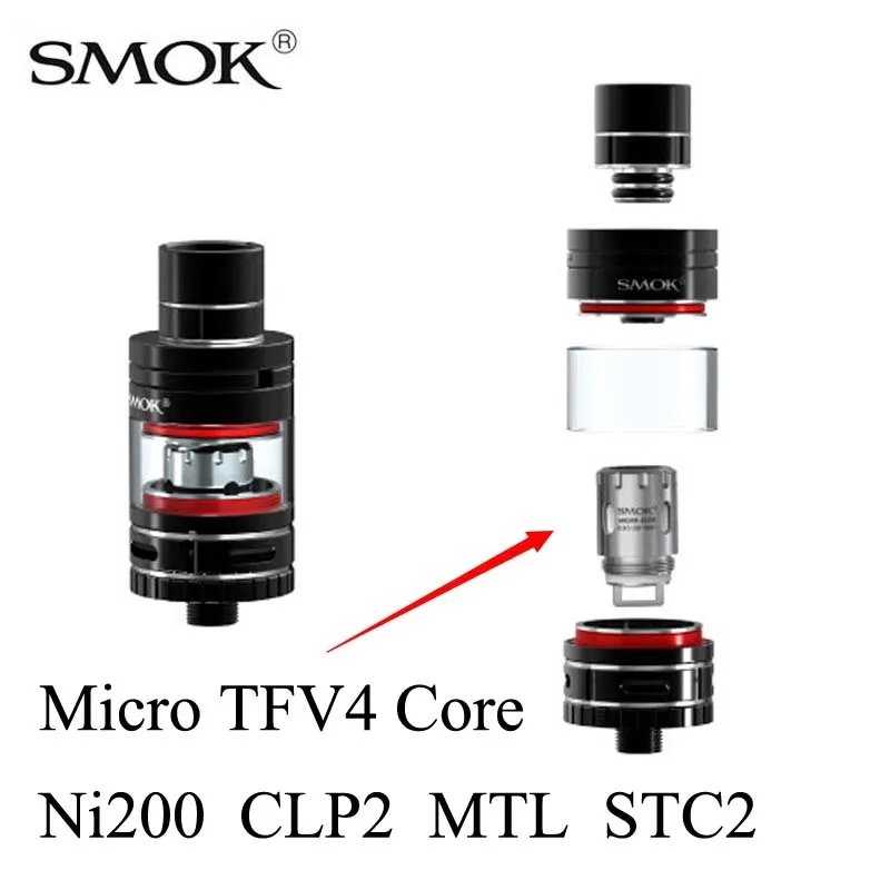 Электронная сигарета SMOK Micro TFV4 Core CLP2 NI200 STC2 катушка атомайзера для R80/R40/NANO ONE/Micro