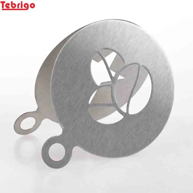 Tebrigo из нержавеющей стали трафарет для кофе металл Шоколад DIY латте Искусство
