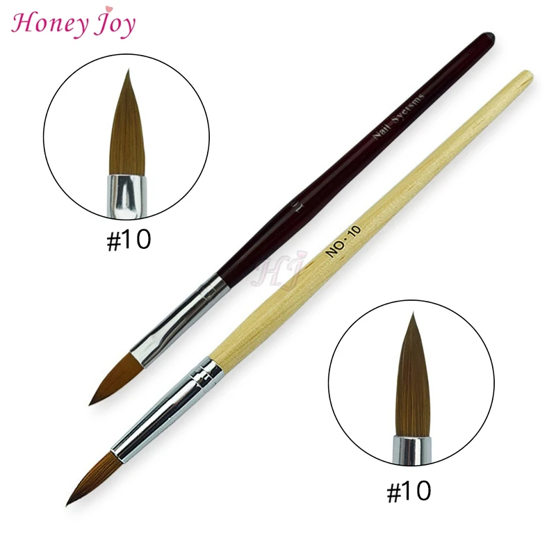 2 шт./лот акриловая кисть для дизайна ногтей с деревянной ручкой из волокон размер