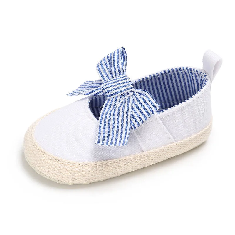 Обувь для кроватки летняя повседневная Хлопковая полосатая обувь новорожденных