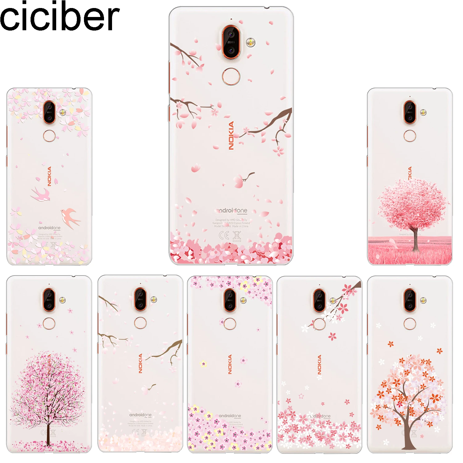 Ciciber чехол для телефона Nokia 9 PureView 1 2 3 5 6 7 8 Sirocco мягкая задняя крышка из ТПУ Plus Flower |