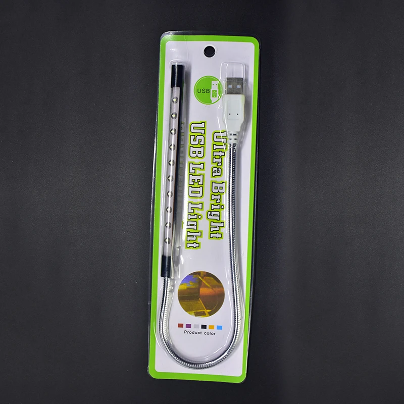 Oobest маленький гибкий USB светодиодный настольный светильник 10 светодиодный фонарь вспышка светильник для ПК ноутбук светильник ing ноутбук лампа для чтения