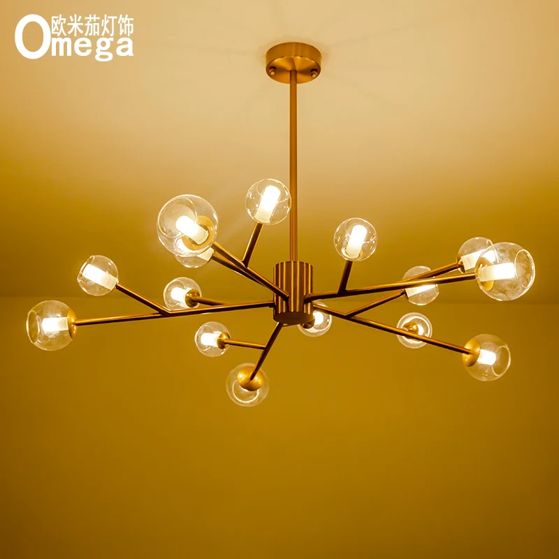 

Nordic modern molecular glass ball chandelier living room dining room bedroom chandelier project hall showroom lamp