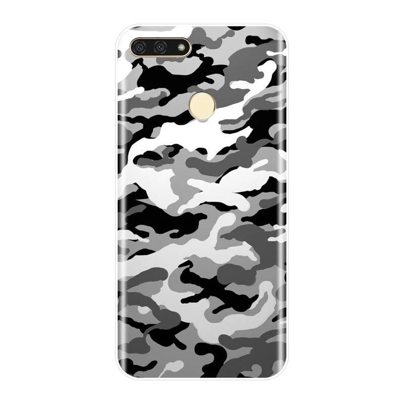 Задняя крышка для huawei Y5 Y6 Y7 Prime 2018 Y9 2019 Камуфляжный военный мужской силиконовый