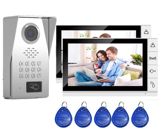 XinSiLu TFT LCD Color 9&quotVideo Door Phone Doorbell w/t SD Card Slot IR Intercom Home Security System HD FRID Panel Camera 1V2 |