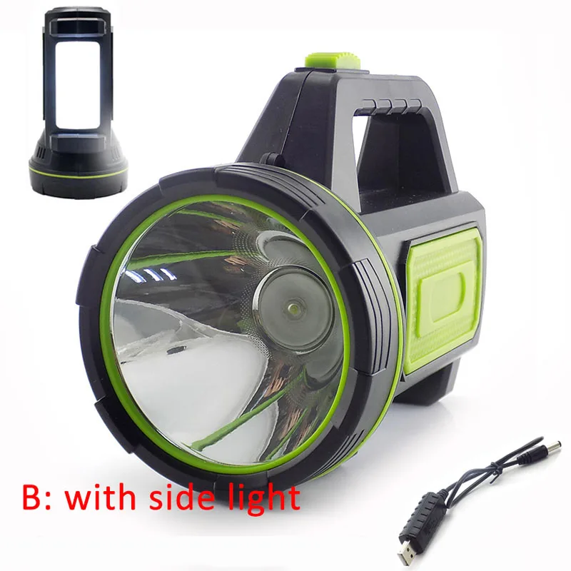 B with side light Высокомощный светодиодный светильник-вспышка с зарядкой от USB, светильник-вспышка со встроенным аккумулятором, боковой светильник для рыбалки на открытом воздухе, кемпинга, переносной - Испускаемый цвет: B with side light