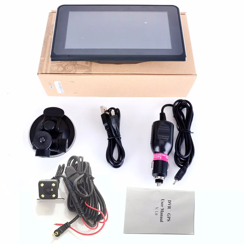 7-дюймовая GPS-навигация Android DVR-видеокамера 16 ГБ Allwinner A33 Quad Core 4 CPU Радар-детектор заднего вида C on.