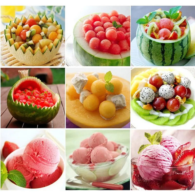 1 X двухконцевое многофункциональное приспособление для нарезки шариков из дыни