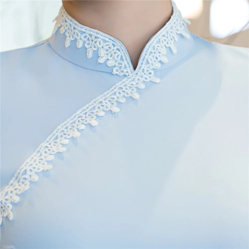 Шанхай история традиционные китайские Топы Ципао с коротким рукавом Топ