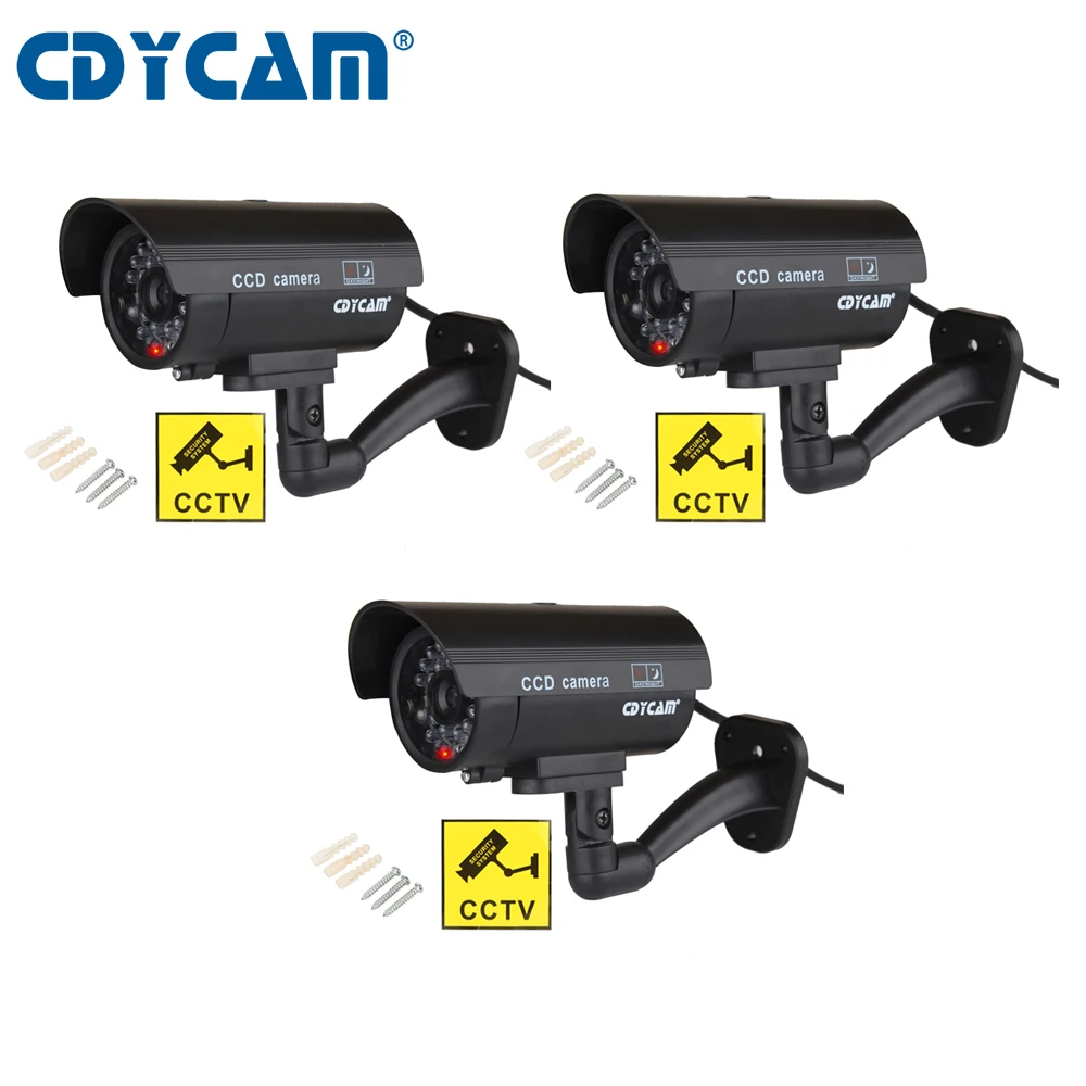Cdycam 3 шт. (1 пакет) поддельная камера Наружная и внутренняя Водонепроницаемая
