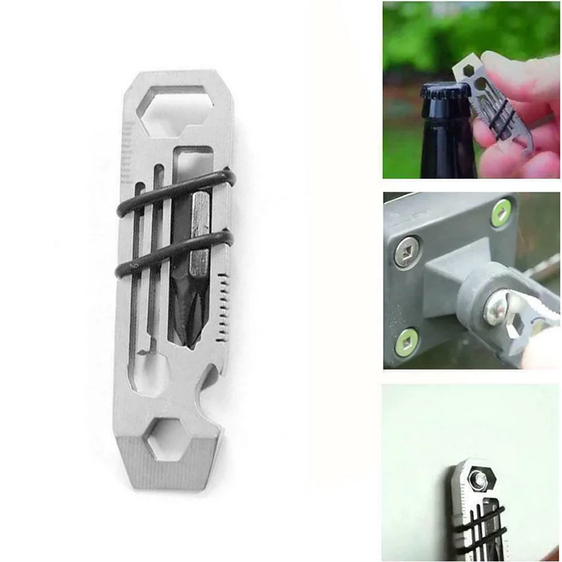 Мини брелок с трещоткой 6 в 1 многофункциональный инструмент открывалка для