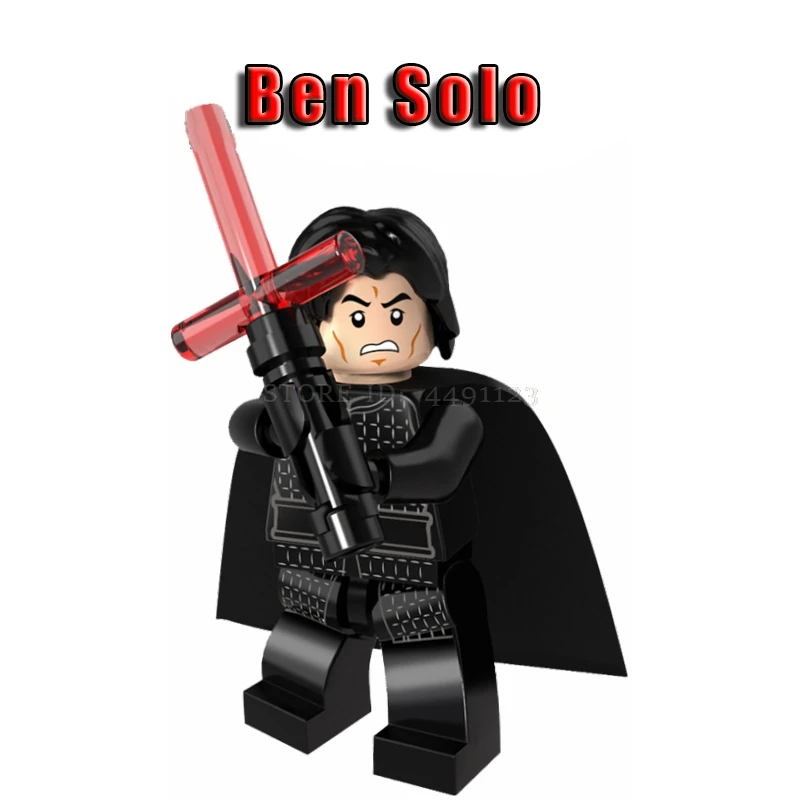 Ben Solo Игрушки блочные Звездные войны персонаж фильма Рей кьло бен соло люки Скайуокер клон воин джедай Йода Финн BB8 R2D2 блок игрушки Наборы «Звездные войны» - Цвет: Ben Solo