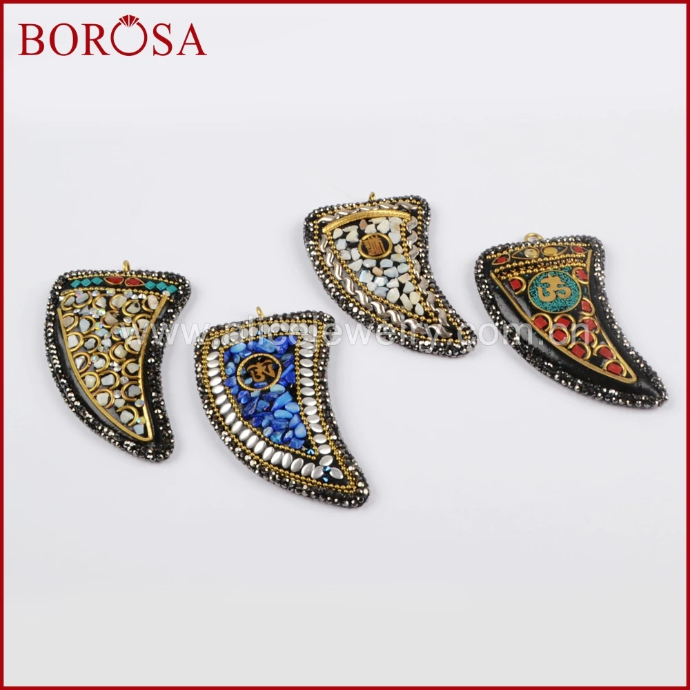 Новый инкрустированный латунный рожковый камень BOROSA 6 шт. многослойный со