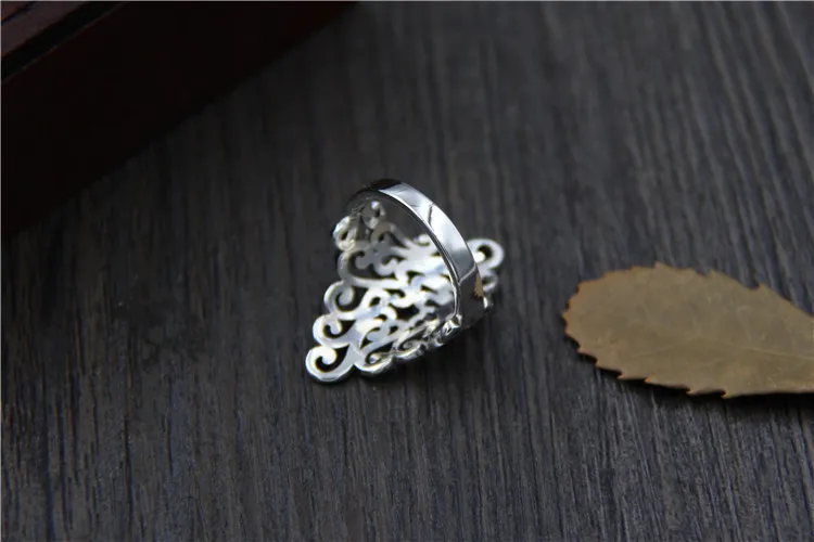 2017 новое прибытие Оптовой серебряные Ювелирные ретро полые преувеличены широкое