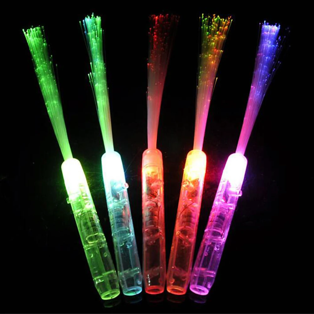 

35CM Fiber Optic Concert Light Stick Flashing Colorful Blinking Led Sticks Glowing Toys for Festival Xmas Halloween