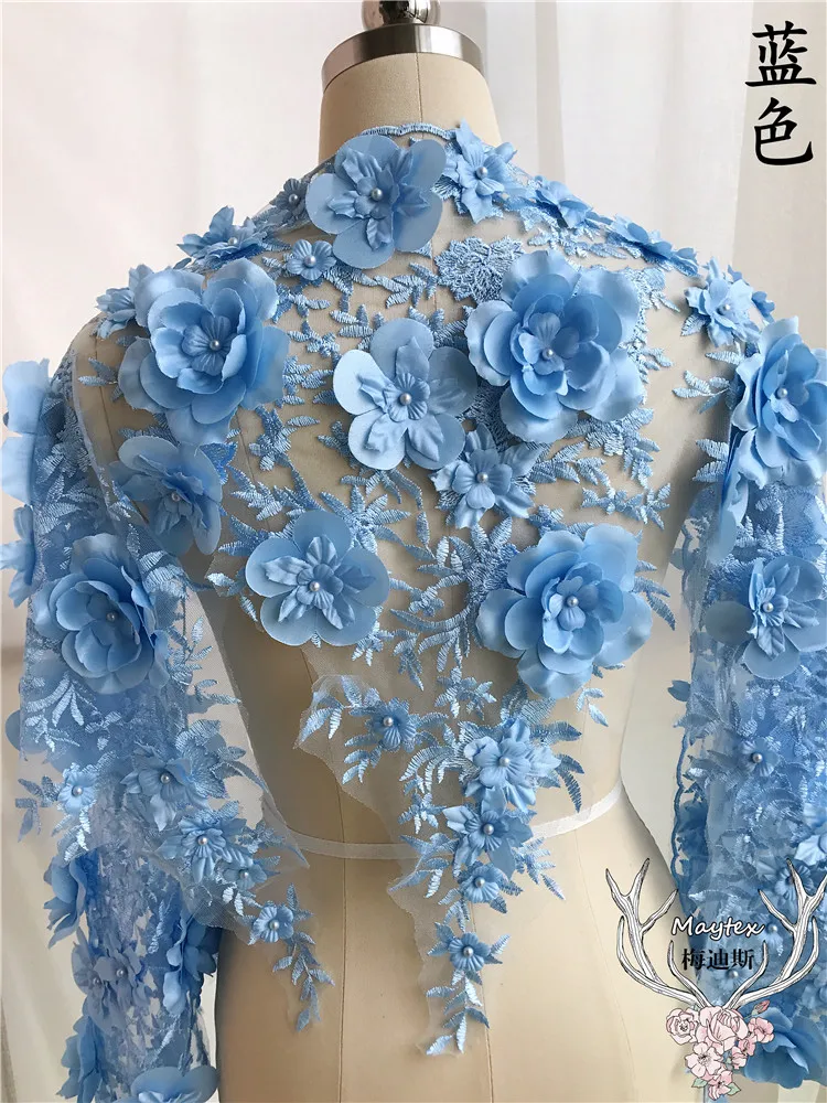 European luxury three-dimensional satin pearl embroidery lace handmade diy heavy work bead material | Дом и сад