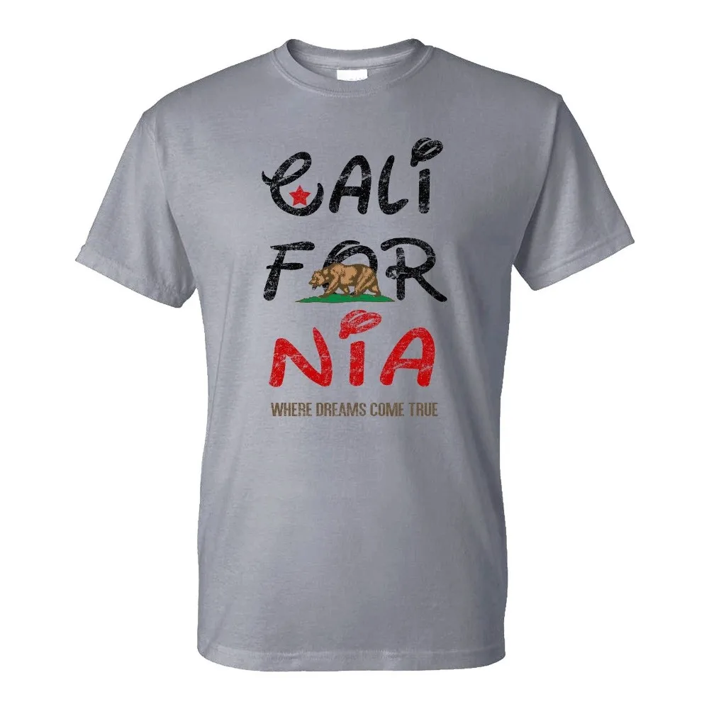 

2019 Fashion Short Sleeve Black Printed Round Men Tshirt Cheap Price California Republic T-Shirt tees Shirt