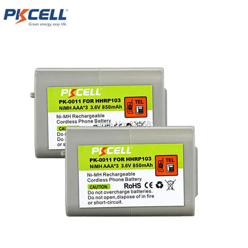 2 шт. аккумуляторная батарея PKCELL ni mh AAA * 3 850 мАч 6 В|battery pack|battery forbattery for cordless phone |
