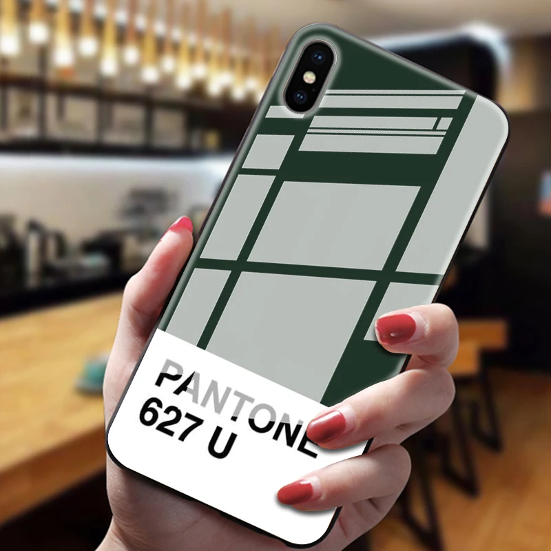 9 Pantone цветной чехол из закаленного стекла для телефона для iphone 5 6 7 8 6s 6s plus 7plus 8plus x xr xs xsmax - Цвет: 9