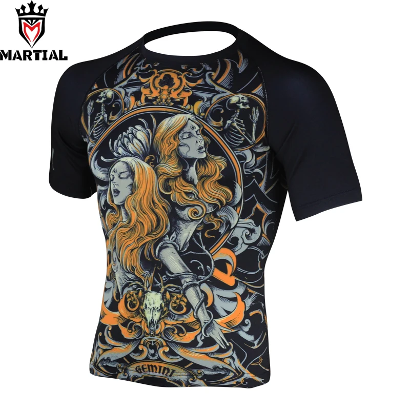 Недорогие боксерские Кофты для mma rashguards от Gemini Мужская быстросохнущая рубашка