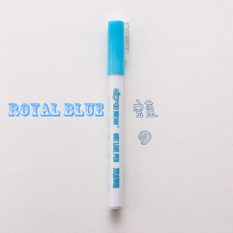 Royal Blue 12pcs Andstal, двойные линии, художественные маркеры, ручка, тонкая линейка, маркер, Fineliner, каллиграфия, буквенная ручка, цветные ручки для скрапбукинга - Цвет: Royal Blue 12pcs