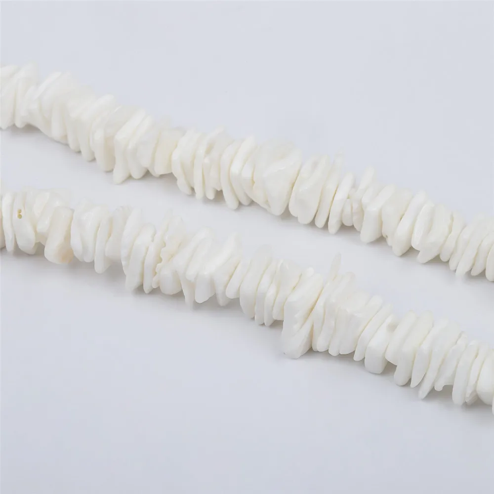 Bohemian Hawaii Puka White Clam Chips Shell Necklace Irregular Chips Seashell Choker Necklace Summer Beach Statement Jewelry