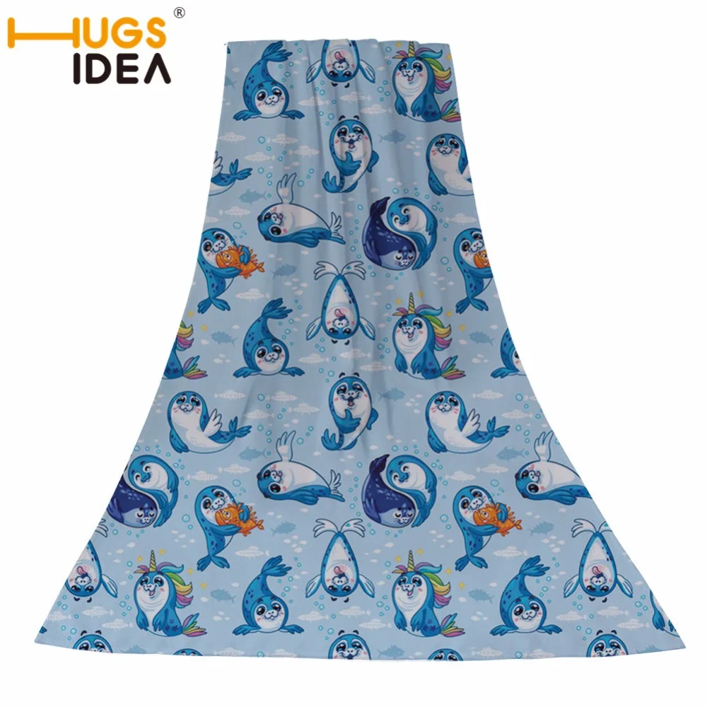 

HUGSIDEA 1PCS Cotton Absorbent Bath Towel Large 75*150cm Quick-Drying Harp Seal Soft Beach Bath Towel Spa Towel for Adult 2018