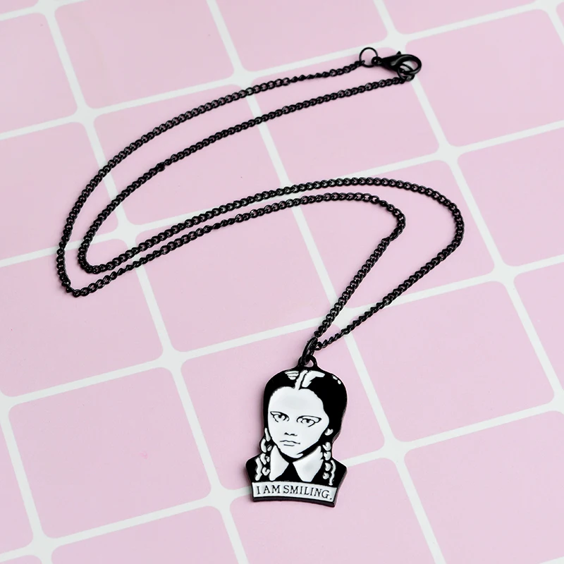 Кулон ожерелье темно среда Аддамс Адамса для женщин модная одежда девочек в