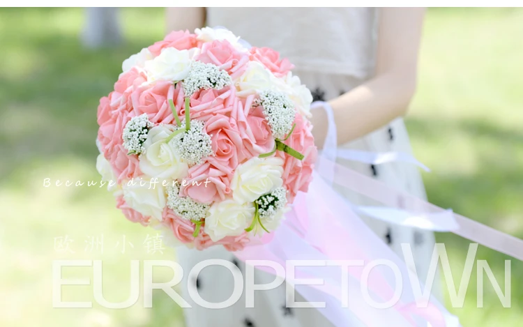 Синий романтический свадебный Роза для подружки невесты с жемчужинами