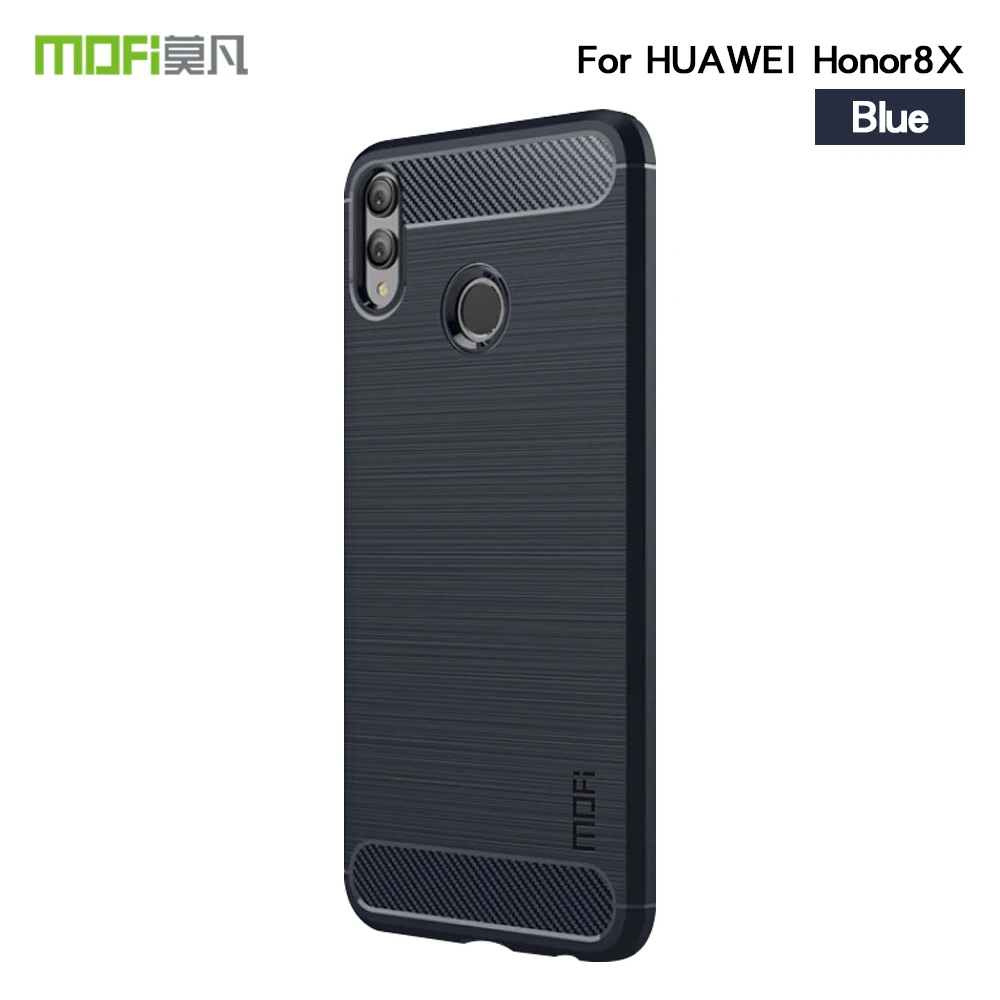 MOFi для huawei Honor 8X чехол противоударный роскошный мягкий ТПУ задний чехол для телефона huawei Honor 8X - Цвет: Синий