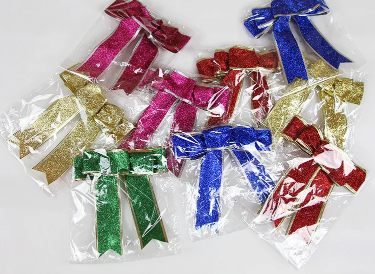 Большие Красные Серебряные Золотые Рождественские Ленты Банты Украшения Для