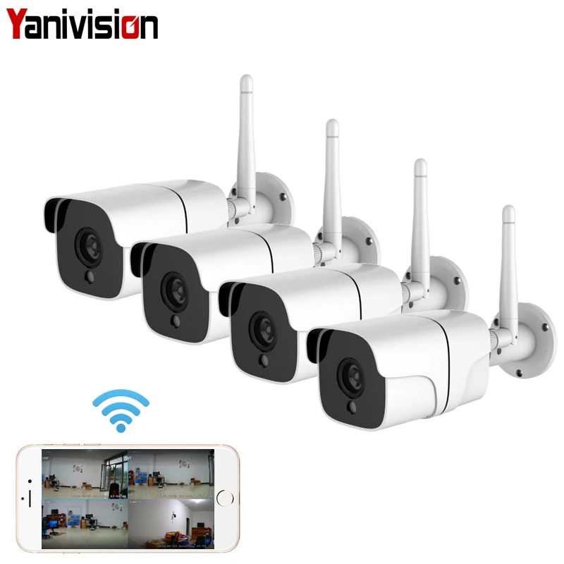 4CH camera kit 4MP комплект беспроводная камера безопасности Система ip-камера Wifi sd-карта наружная 4CH аудио система видеонаблюдения комплект видеонаблюдения Камара - Цвет: 4CH camera kit