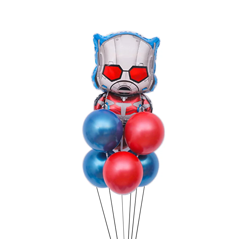 Ant man 6 шт. воздушные шары с супер героями фиол, украшение для дня рождения, Новогоднее украшение для детей, год, товары для украшения Человека-паука, детские игрушки - Цвет: Ant man