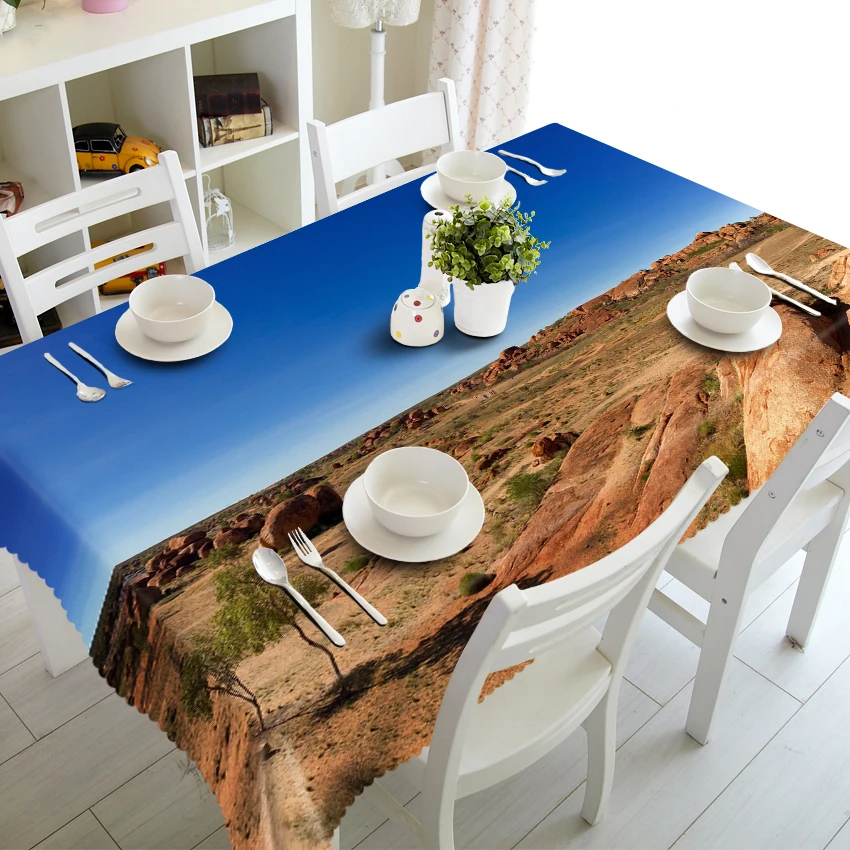 Водонепроницаемая 3D скатерть тряпка для мытья с рисунком пустыни и верблюда