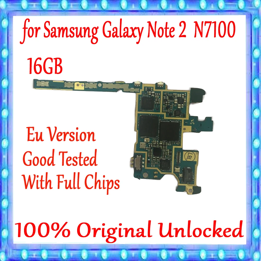 100% оригинальная логическая плата для Samsung Galaxy N7100 с чипами системная 16G